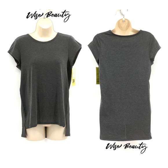 All In Motion Activewear Tee T-Shirt Womens Size XS Top Gray Mesh Sides NEW - Picture 2 of 11